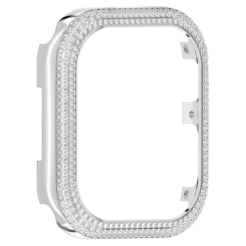 swarovski sparkling case  for apple watch  series 7  41 mm  silver tone