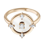 North Motif Ring, White, Rose-gold tone plated
