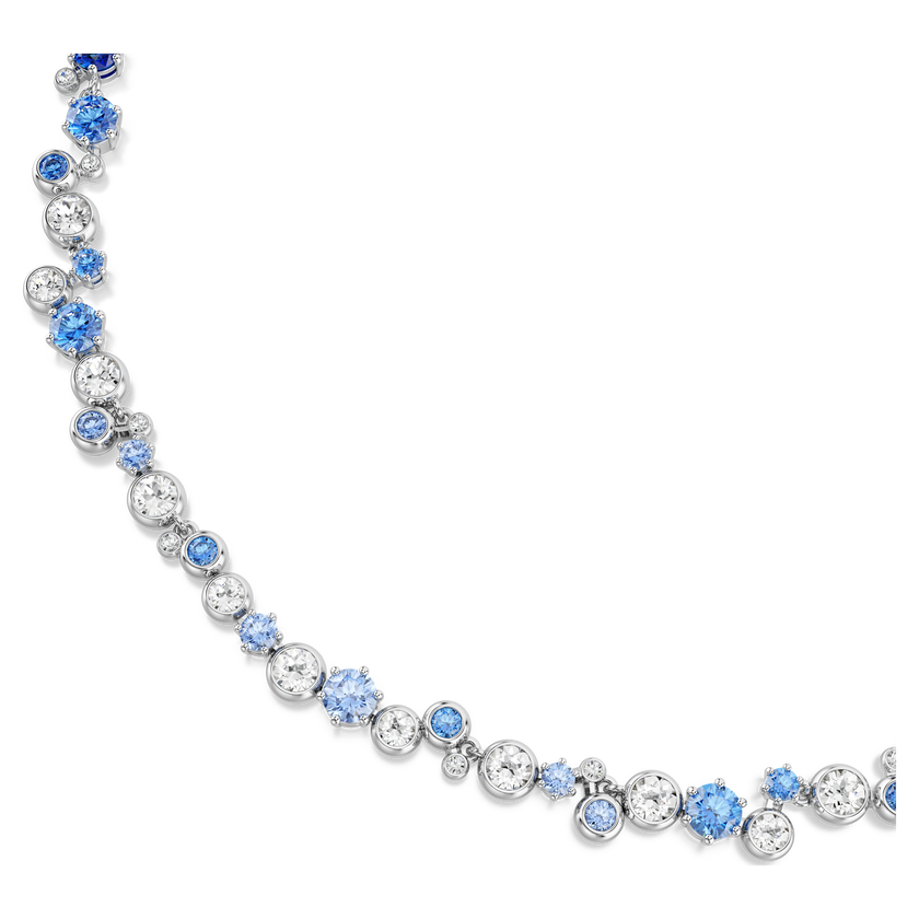 swarovski constella necklace  mixed cuts  blue  rhodium plated
