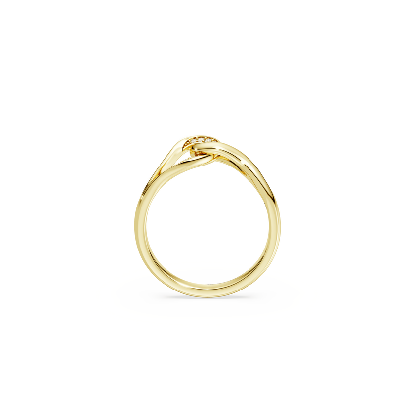 swarovski classica ring  round cut  interlocking  white  sterling silver  18k gold finish