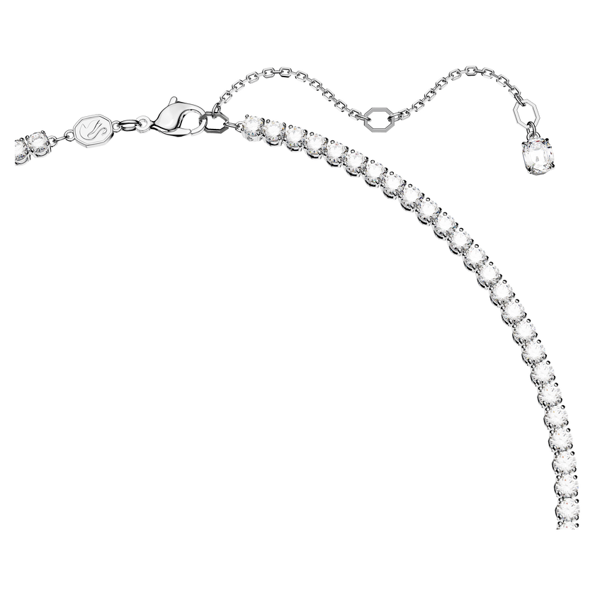 swarovski matrix tennis necklace  mixed cuts  green  rhodium plated