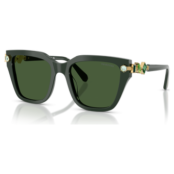 swarovski sunglasses  square shape  green