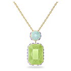 swarovski chroma necklace octagon cut multicolored gold tone plated