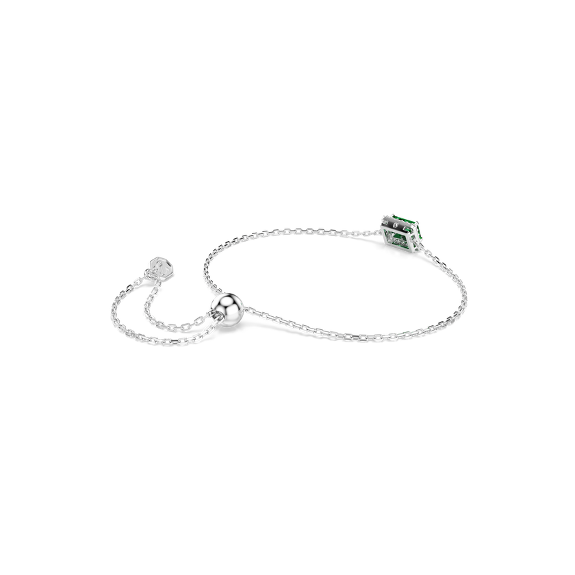 swarovski una angelic bracelet  rectangular cut  pav   green  rhodium plated