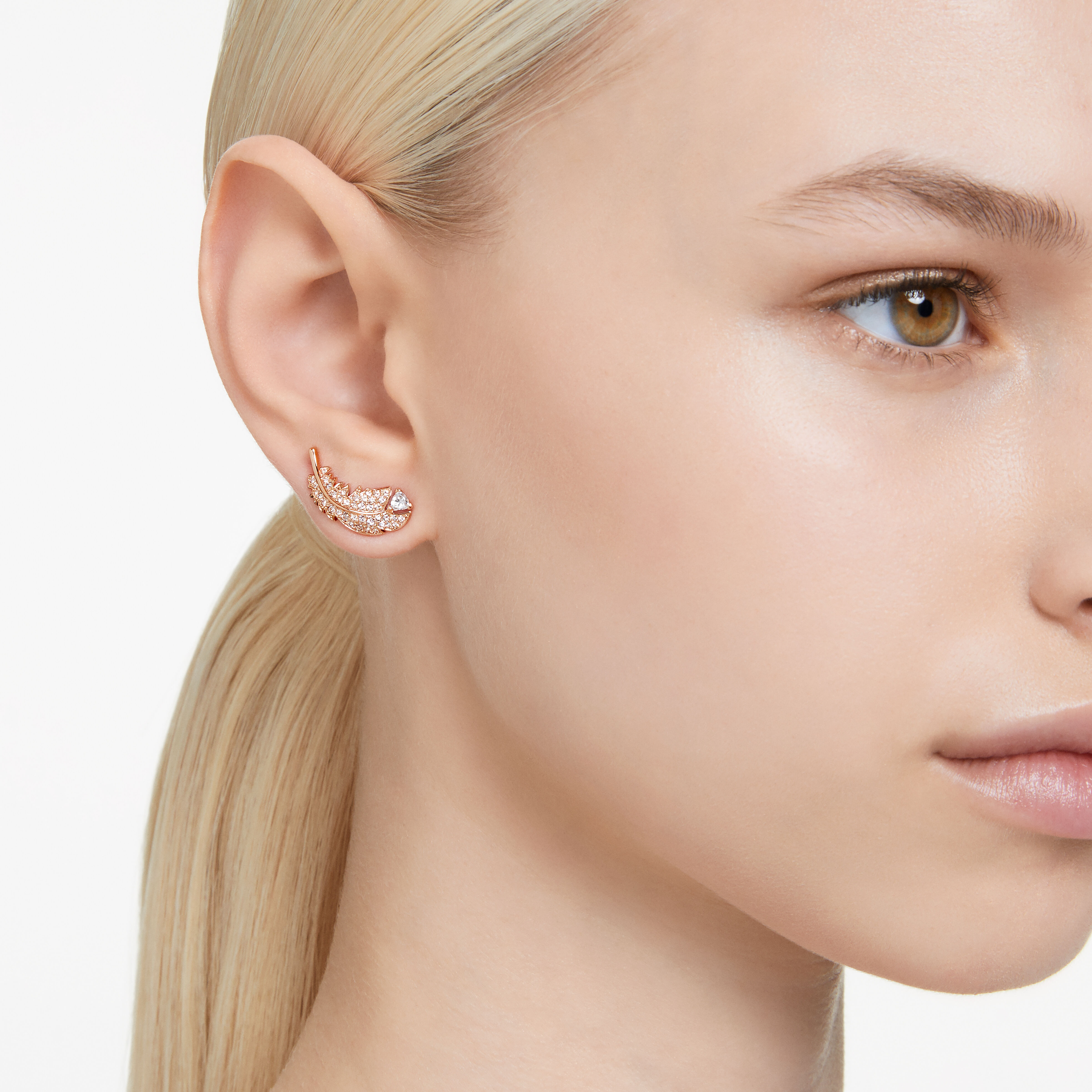 Swarovski nice top stud pierced earrings