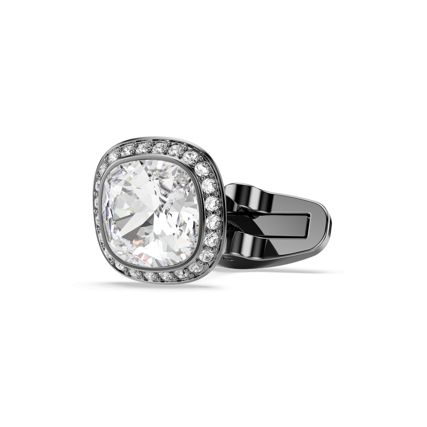 swarovski una angelic cufflinks  cushion cut  white  ruthenium plated