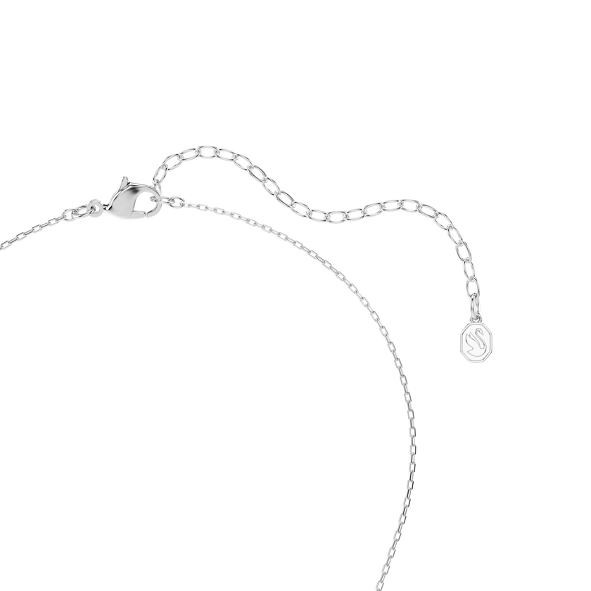 swarovski stilla attract pendant  round cut  blue  rhodium plated