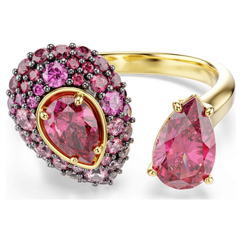 swarovski sublima cocktail ring  pear cut  red  18k gold finish