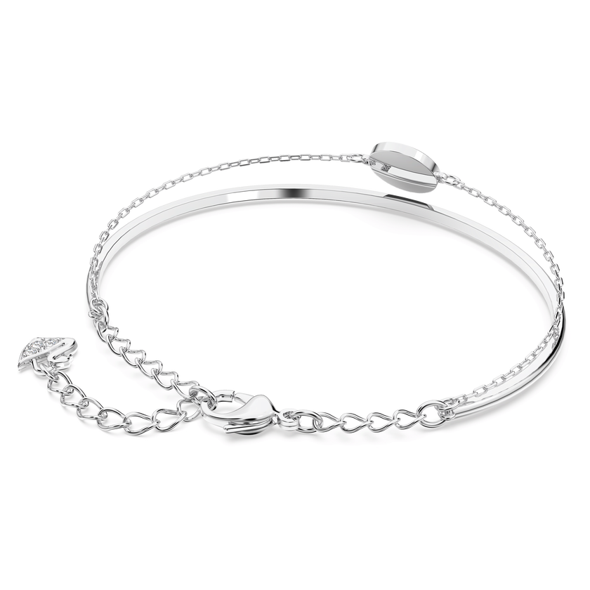 swarovski ginger bangle  white  rhodium plating