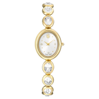 swarovski imber oval watch  swiss made  metal bracelet  gold tone  gold tone finish