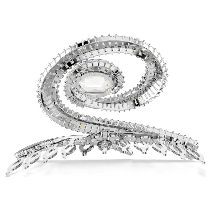 ariana grande x swarovski hair clip  crystal pearl  baguette cut  white  rhodium plated