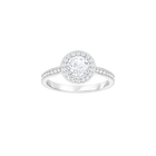 swarovski attract light round ring white rhodium plating
