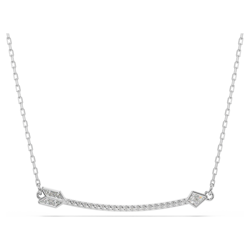 swarovski idyllia pendant  mixed cuts  arrow  white  rhodium plated