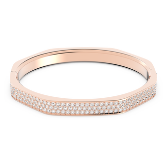 swarovski dextera bangle  octagon shape  white  rose gold tone plated