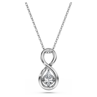 swarovski eternity pendant  lab grown diamonds 0 33 ct tw  pear shape  infinity  18k white gold