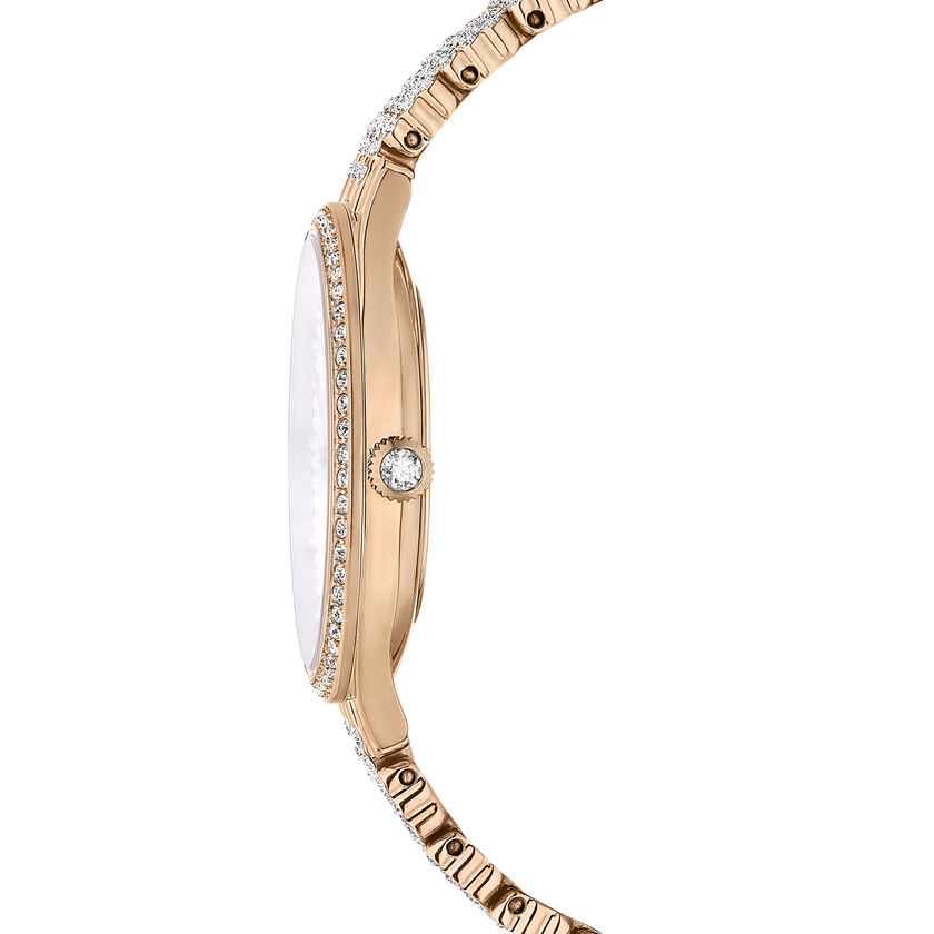 swarovski attract watch  swiss made  metal bracelet  rose gold tone  rose gold tone finish