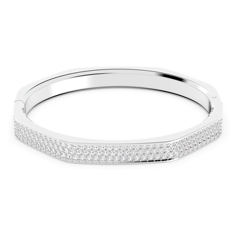 swarovski dextera bangle octagon shape white rhodium plated