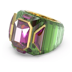 swarovski chroma cocktail ring  green  gold tone plated