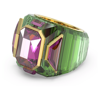 swarovski chroma cocktail ring green gold tone plated