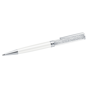 swarovski crystalline ballpoint pen  white  white lacquered  chrome plated