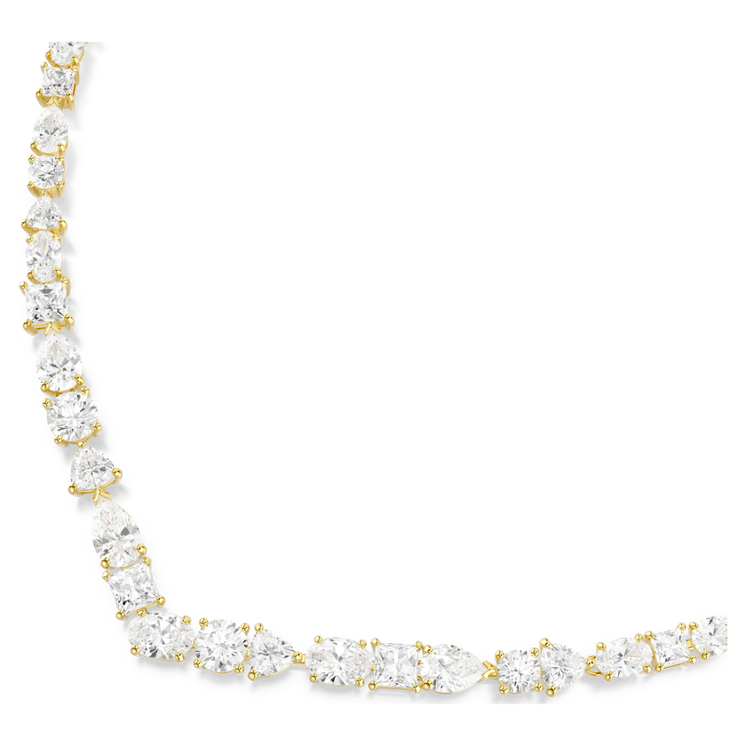 swarovski mesmera necklace  mixed cuts  white  18k gold finish