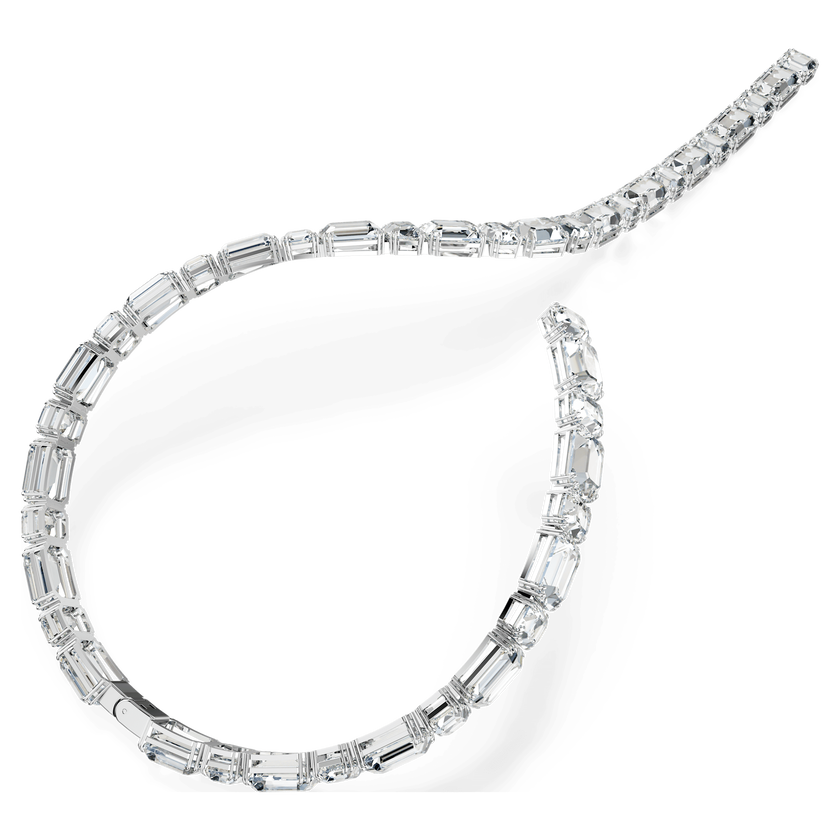 swarovski millenia tennis necklace  octagon cut  white  rhodium plated