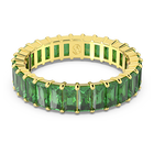 swarovski matrix ring baguette cut green gold tone plated