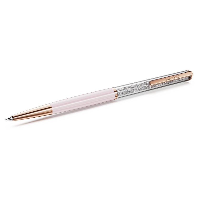 swarovski crystalline silk ballpoint pen  pink  pink lacquered  rose gold tone plated