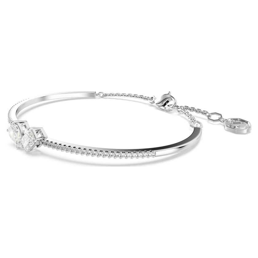 swarovski mesmera bangle  mixed cuts  white  rhodium plated