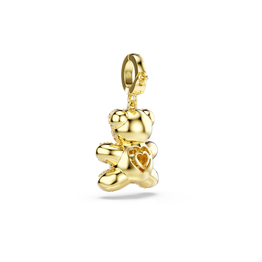 swarovski idyllia charm  mixed cuts  teddy  gold tone  gold tone plated