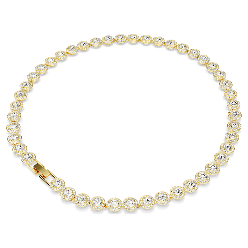 swarovski una angelic tennis necklace  round cut  white  gold tone plated