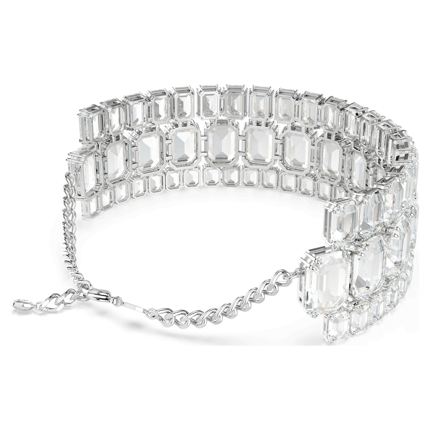 swarovski millenia choker  octagon cut  white  rhodium plated