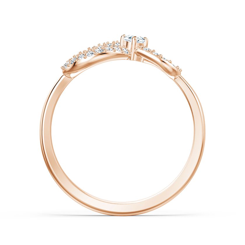 Swarovski Infinity Ring, White, Rose-gold tone plated