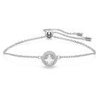 Constella bracelet, Round cut, Pavé, White, Rhodium plated