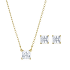 Attract Set, White, Gold-tone plated