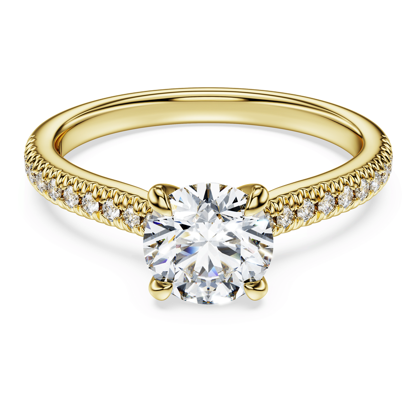 swarovski eternity solitaire ring  laboratory grown diamonds 1 2 ct tw  round cut  18k yellow gold