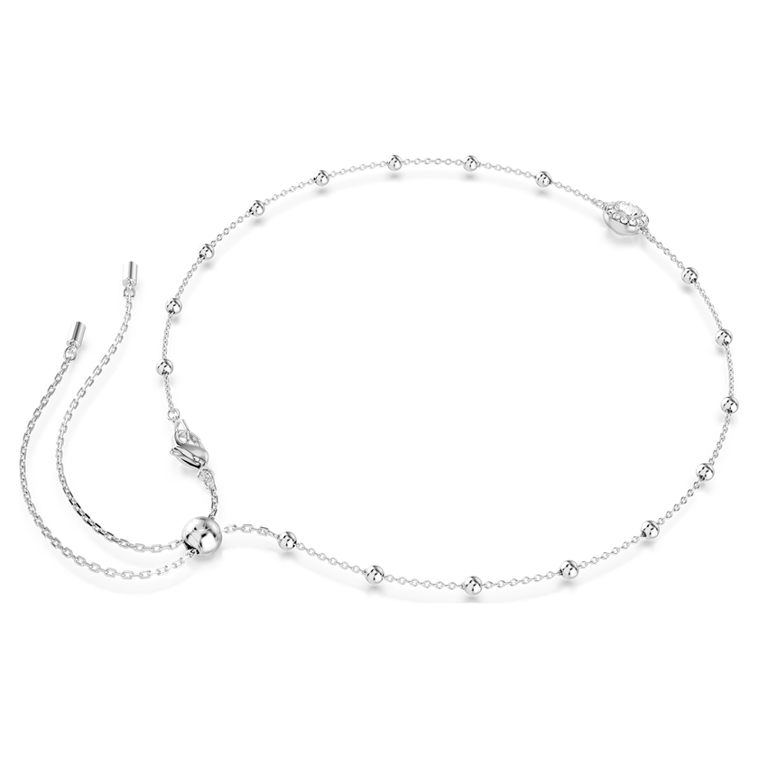 swarovski una angelic pendant  round cut  double sided motifs  white  rhodium plated