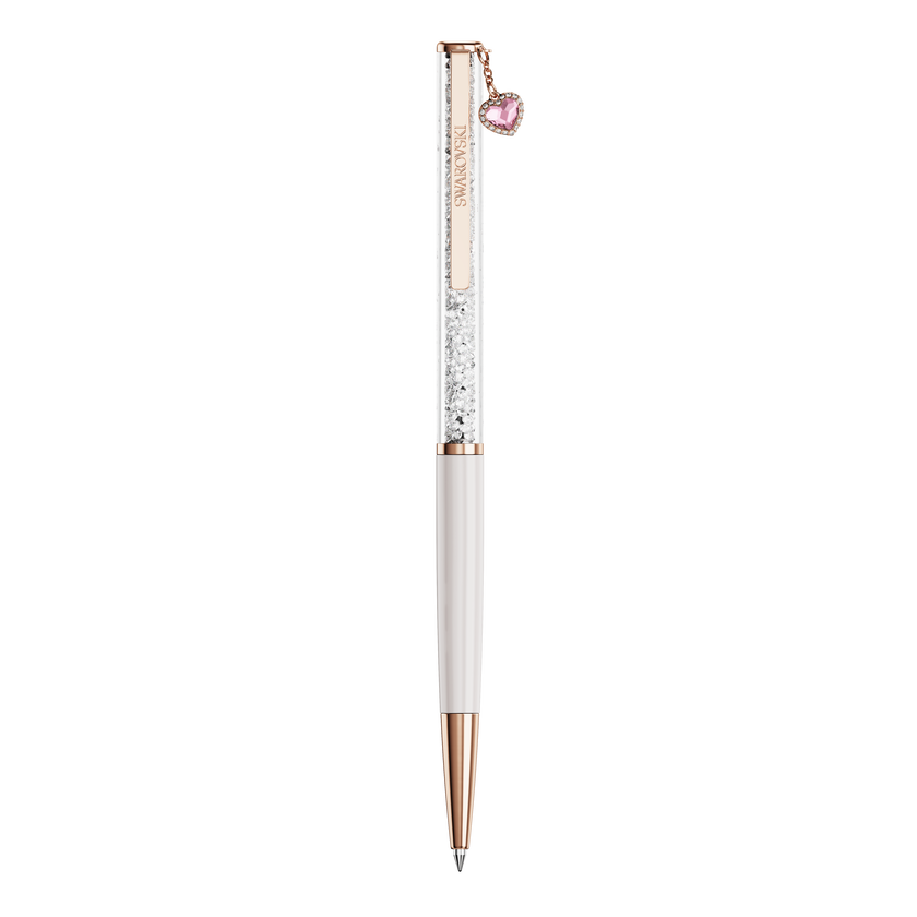 swarovski crystalline ballpoint pen  heart  pink  pink lacquered  rose gold tone plated