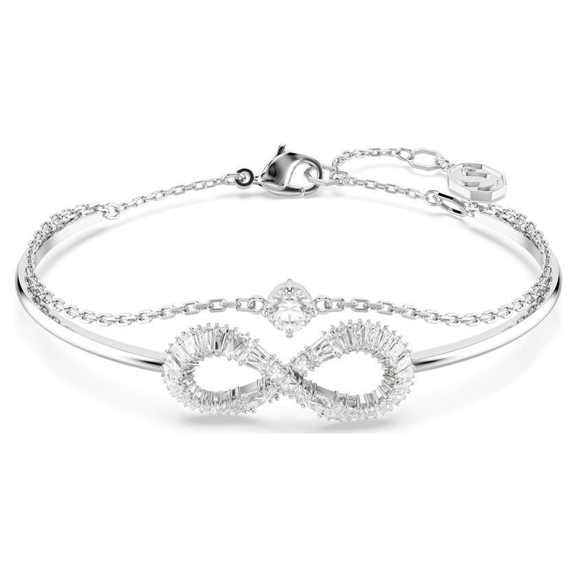 swarovski hyperbola bangle  infinity  white  rhodium plated