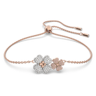 Latisha bracelet, Flower, Multicolored, Rose gold-tone plated