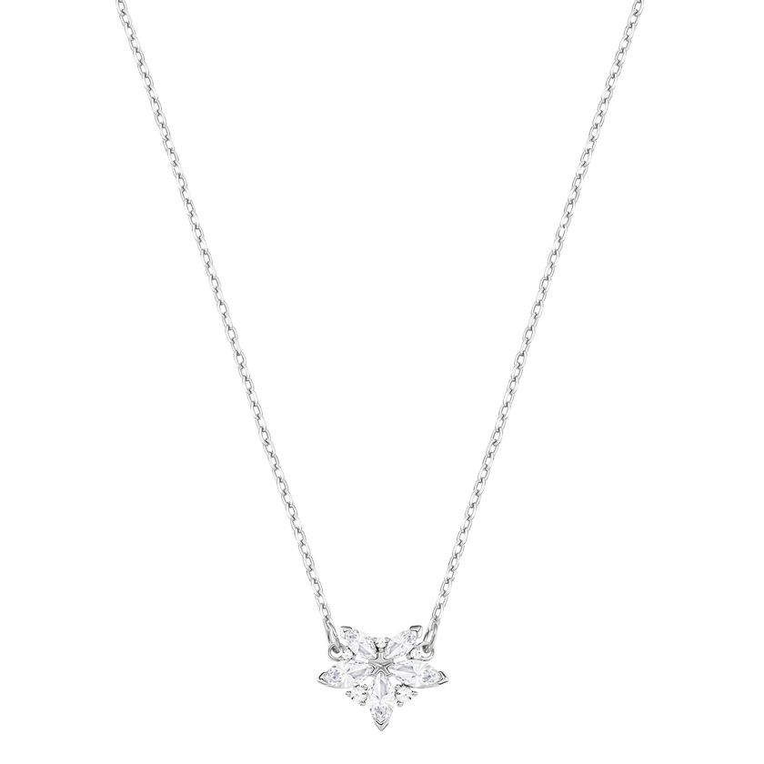 Lady Necklace, White, Rhodium plated