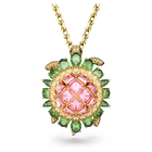 Idyllia pendant, Turtle, Multicolored, Gold-tone plated