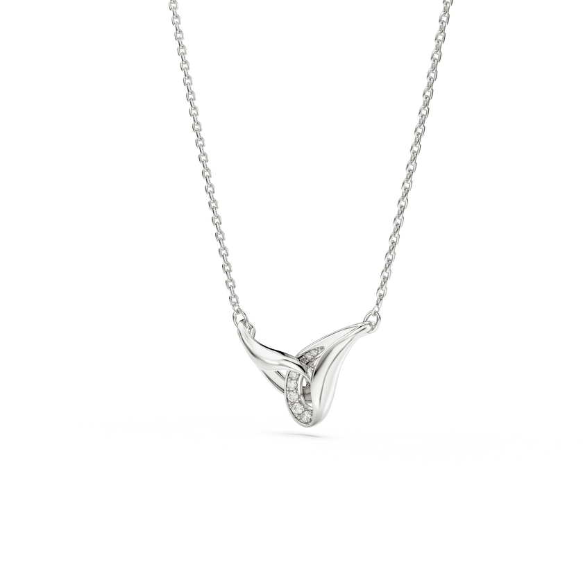 swarovski classica pendant  round cut  interlocking  white  sterling silver