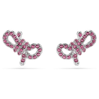 swarovski lifelong bow stud earrings bow pink rhodium plated