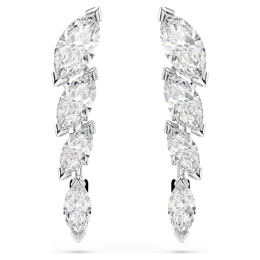 swarovski mesmera earrings  marquise cut  white  rhodium plated