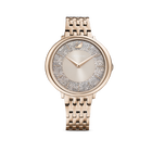Crystalline Chic Watch, Metal bracelet, Grey, Champagne-gold tone PVD