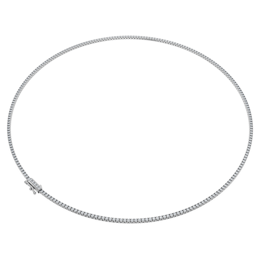 swarovski eternity tennis necklace  laboratory grown diamonds 3 ct tw  18k white gold