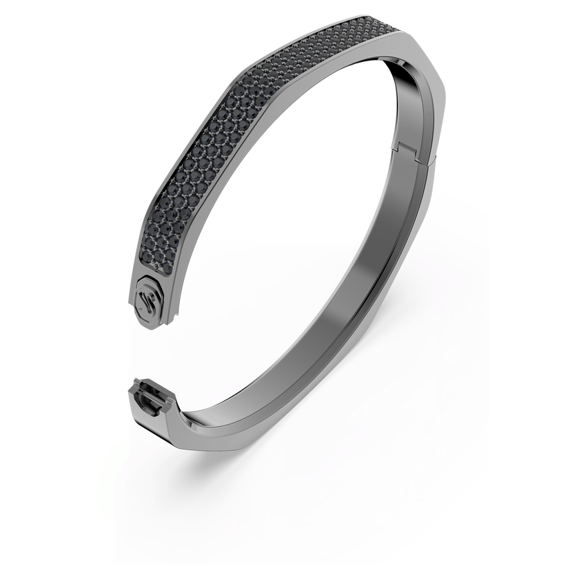 swarovski dextera bangle  octagon shape  black  ruthenium plated
