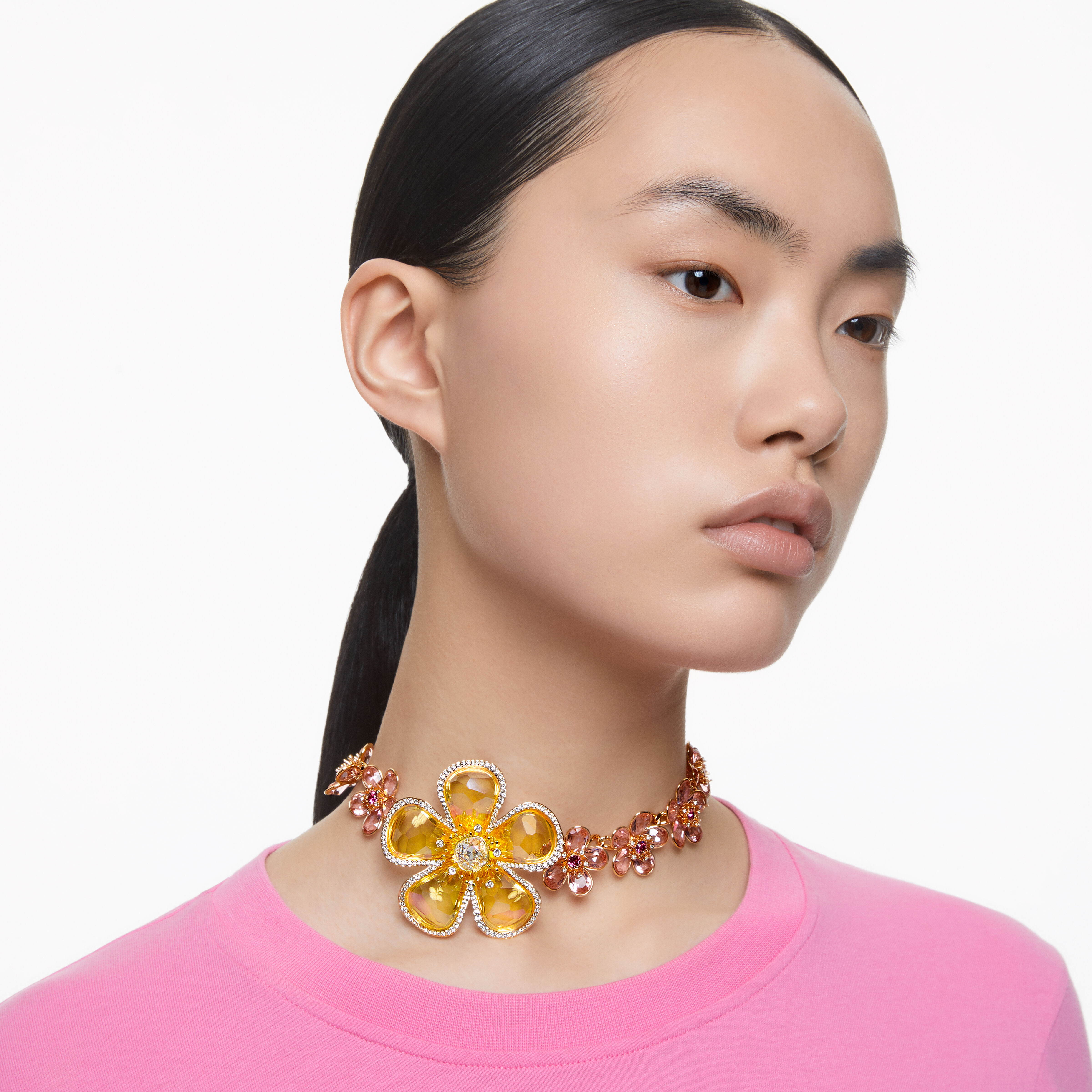 Buy Swarovski Florere choker Flower Multicolored Gold tone plated