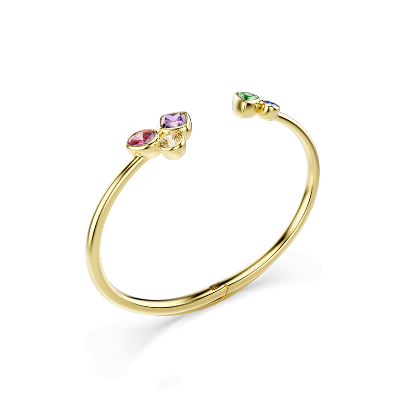 swarovski imber bangle  mixed cuts  multicolored  18k gold finish